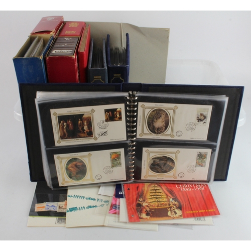 104 - Jersey, Guernsey and I.O.M. FDC's, Presentation packs and stamps in stockbook. Guernsey and Jersey O... 