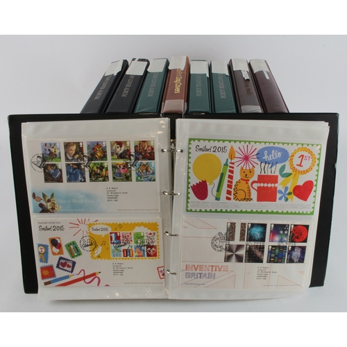 156 - Box of GB FDC's in albums 1965 to 2012, mainly from one source, Bureau cancels from c1988 onwards, t... 