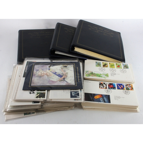 157 - Box of loose GB FDC's plus three binder of Queen Mother commemorative Covers and mint stamps  (Qty)