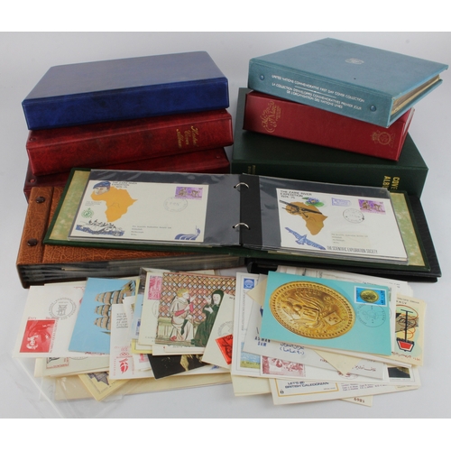 172 - World FDC's in several albums. Most contain one or two countries ie Poland, Leichtenstein, United Na... 