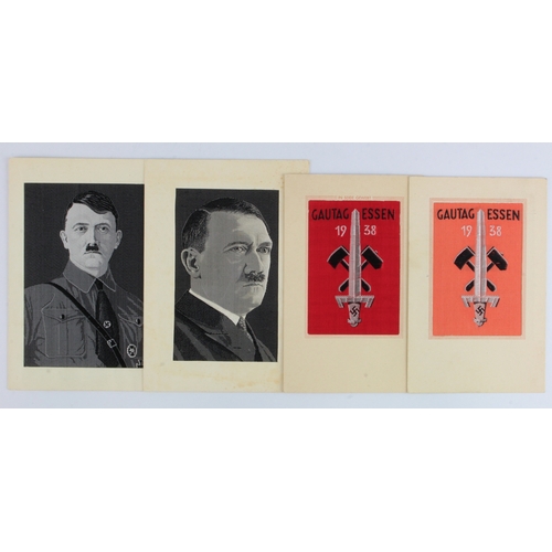 173 - Adolf Hitler, german propaganda 1938 Gautag, colour varieties   (4)