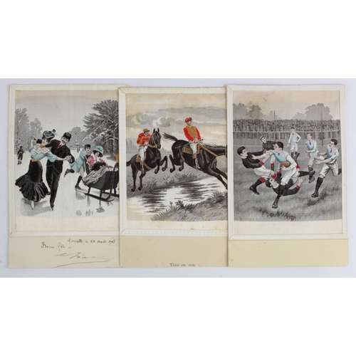 206 - Ice skating, Rugby, Horse racing, french publisher   (3)