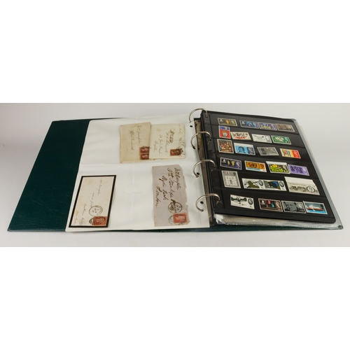 21 - GB - green binder of QV Postal History incl a Penny Black on cover a/f, plus a loose 1840 Penny Blac... 