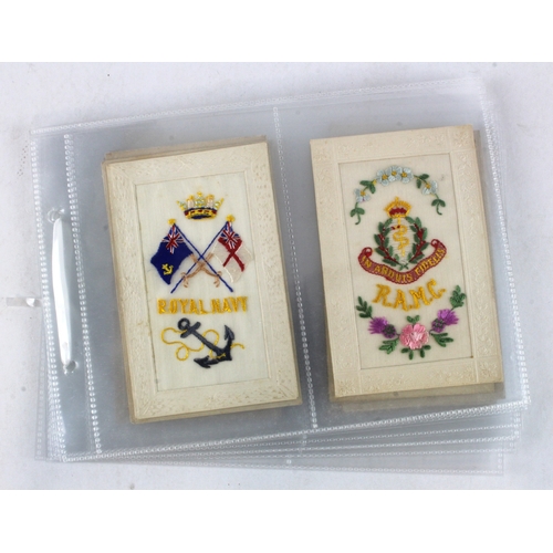 338 - Embroidered Silk postcards incl Military, Patriotic, Souvenir, Greetings  (16)