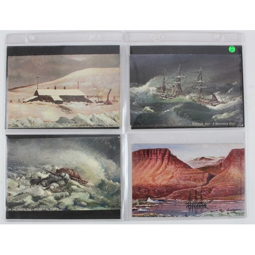 456 - South Pole Expedition April 1908 & 1912 - Coloured printed set of 6 Tuck Oilette postcards unused, '... 