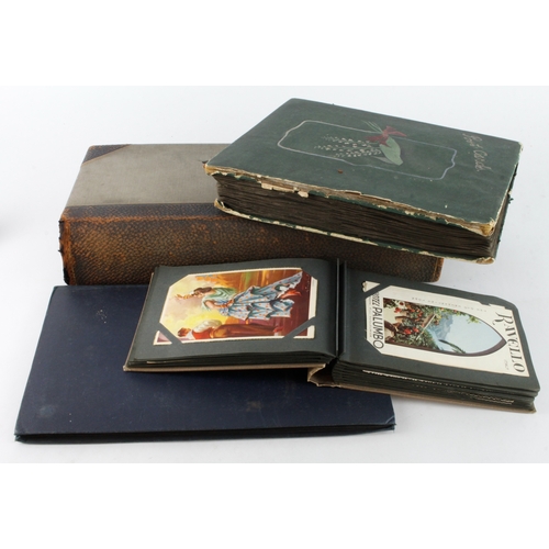 488 - Varied original collection housed in 4 albums within a large box, English & foreign topographical, s... 