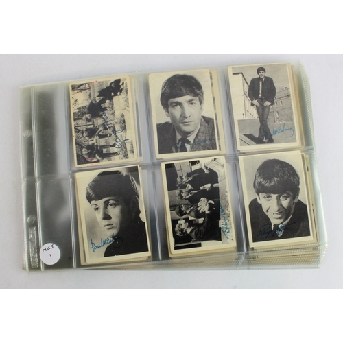 496 - A & B C Gum, Beatles (black & white) complete set in pages, mainly G - VG (a few lower grade) nice s... 