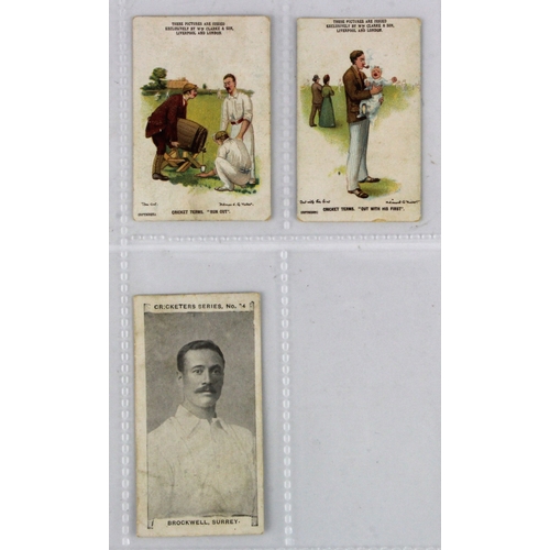 567 - Faulkner, Cricketers Series 1902, Brockwell, Surrey (G), plus Clarke & Son Sporting Terms 1900 (1 Go... 