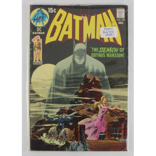 727 - Batman Comic, no. 227, pub. DC Comics, 1970, Classic Neal Adams Cover