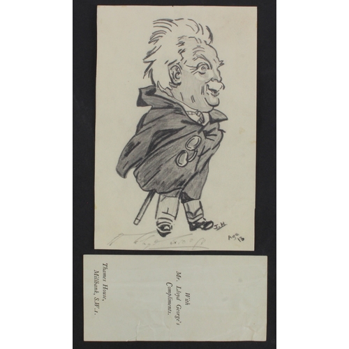 762 - Lloyd George (David, 1863-1945, former British Prime Minister). An original pencil caricature of Dav... 