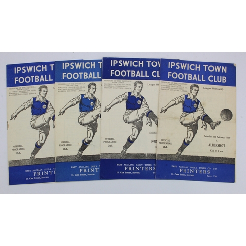 793 - Football programmes - Ipswich Town v Newport County 11/3/50 LG III South, v Watford 18/2/50 Combinat... 