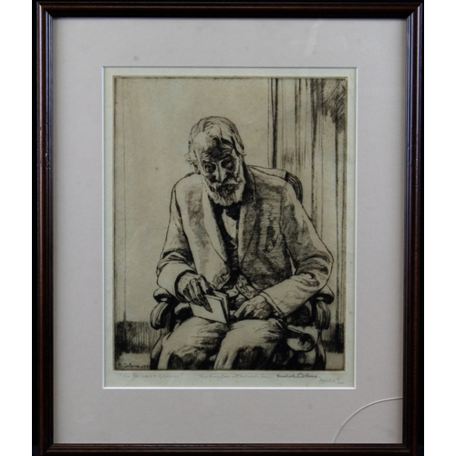 877 - Malcolm Osborne (1880-1963). Etching 'Sir Cuthbert Grundy', titled, inscribed & signed in pencil by ... 