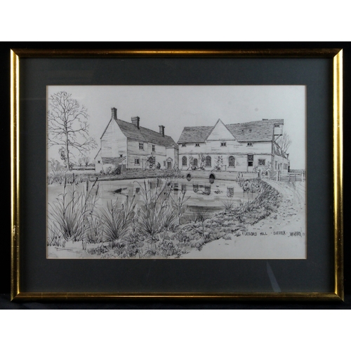 927 - Western, John (British 1914-1996) Pencil & pen drawing of Flatford Mill, Suffolk, signed lower right... 