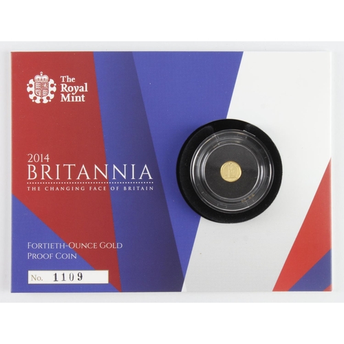 1 - Britannia 40th of an ounce 2014. Proof FDC in the Royal mint card