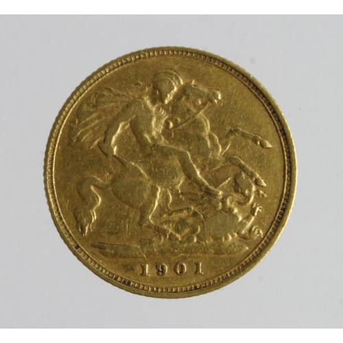 107 - Half Sovereign 1901 Fine. (David Fayers Collection)