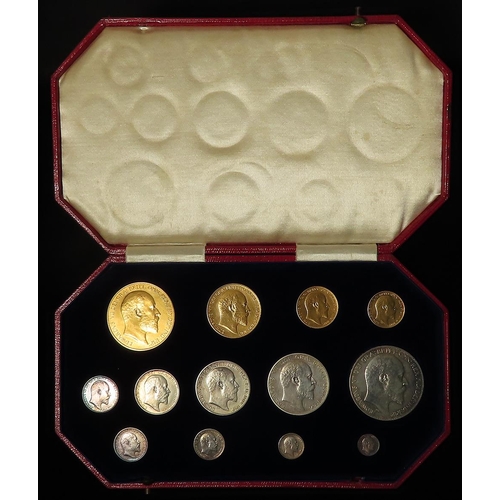 109 - Proof Set 1902 matte proof (13 coins) gold £5 to silver Maundy Penny **this missing the Maundy Penny... 