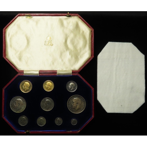 110 - Proof Set 1911 (10 coins) gold Sovereign to Maundy Penny, nFDC, a few light hairlines, with original... 
