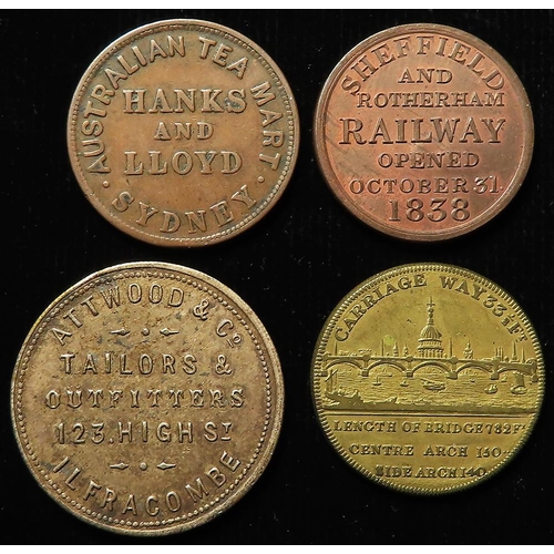 1132 - British & Australian tokens & medalets (4) 19thC: Sydney: Hanks and Lloyd 1/2d 1855 'To Commemorate ... 