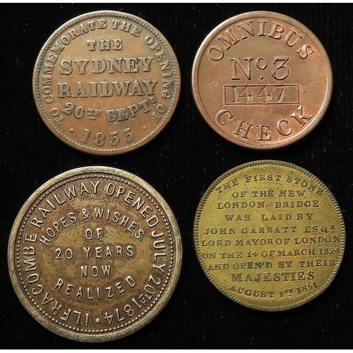 1132 - British & Australian tokens & medalets (4) 19thC: Sydney: Hanks and Lloyd 1/2d 1855 'To Commemorate ... 