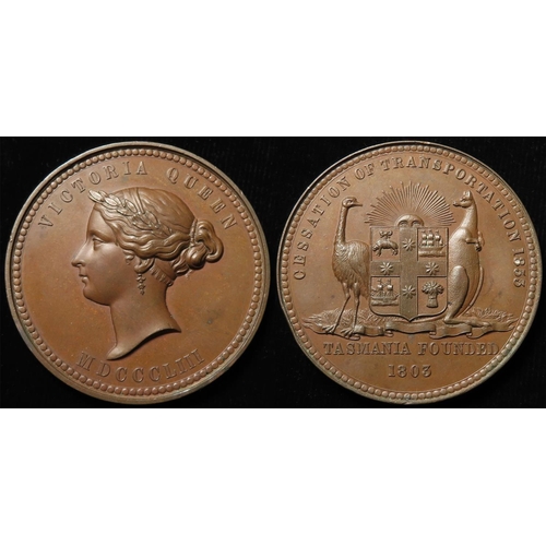 1135 - British / Australian Commemorative Medal, bronze d.58mm: Cessation of Transportation 1853 (Tasmania ... 