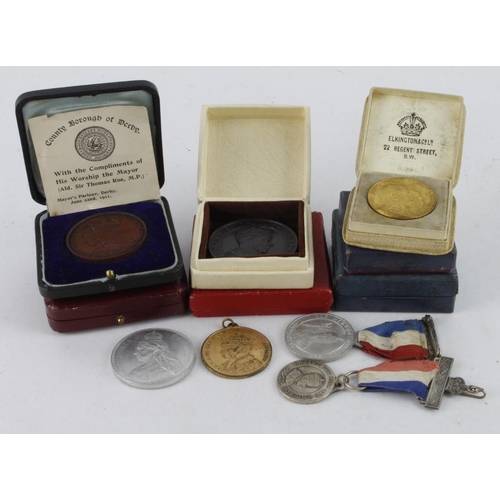 1149 - British Commemorative Medals (11) early to mid-20thC base metal, most in high grade, many boxed/case... 