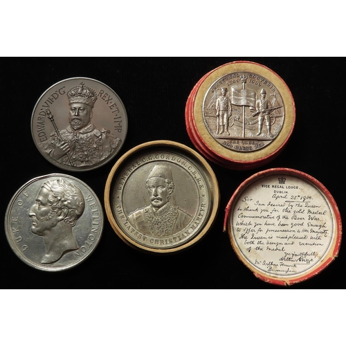 1155 - British Commemorative Medals (4) military-related: Death of Wellington 1852 white metal d.45mm, VF-G... 