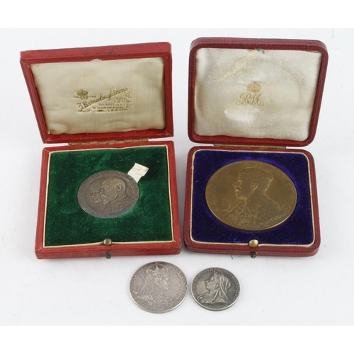 1156 - British Commemorative Medals (4): Queen Victoria Jubilee 1897 small silver GVF; Edward VII Coronatio... 