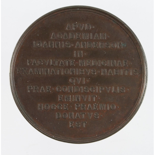 1182 - John Anderson College? Medical Faculty bronze Prize Medal inscribed round the edge 