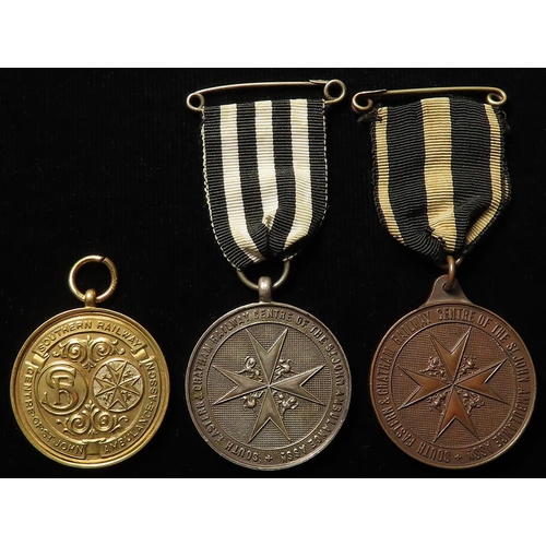 1197 - Railway St. John Medals comprising two South Eastern & Chatham Railway Centre of the St. John Ambula... 