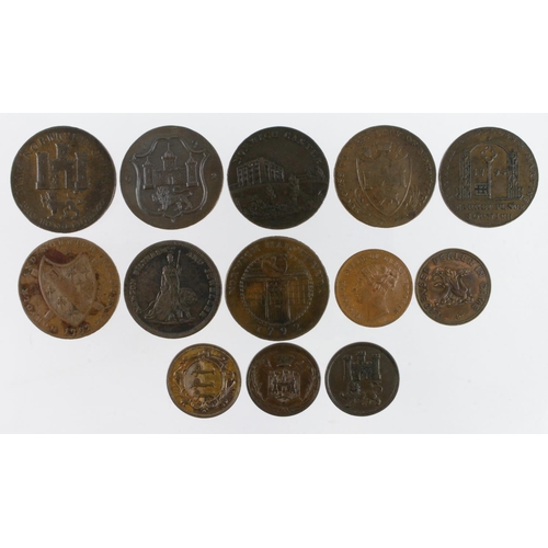 1202 - Tokens, 18th-19thC Norfolk (13) an assortment of Norwich Halfpennies, and Norwich and Yarmouth 'unof... 