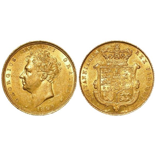 122 - Sovereign 1829, S.3801, aEF, some surface marks.