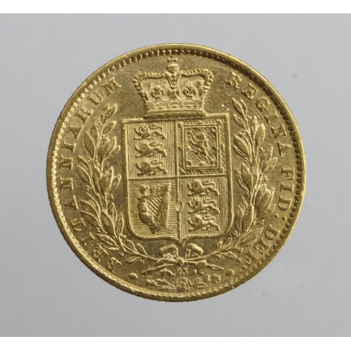 167 - Sovereign 1868 shieldback dn23, GF