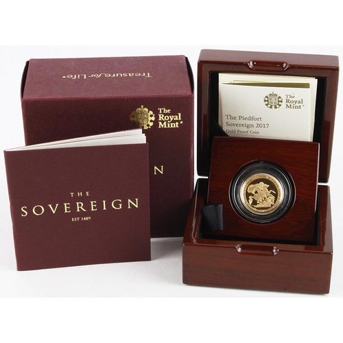 298 - Sovereign 2017 Piedfort Proof FDC boxed as issued