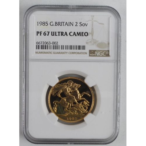 324 - Two Pounds 1985 NGC slabbed as PF67 Ultra Cameo