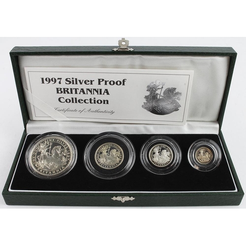 330 - Britannia Silver Four coin set 1997. Proof aFDC. Boxed as issued