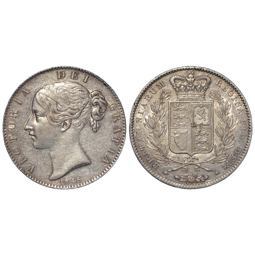 369 - Crown 1845 better than VF with a couple of very tiny edge bruises (David Fayers Collection)