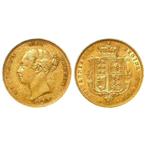 43 - Half Sovereign 1877 dn40, S.3860E, GVF (David Fayers Collection)