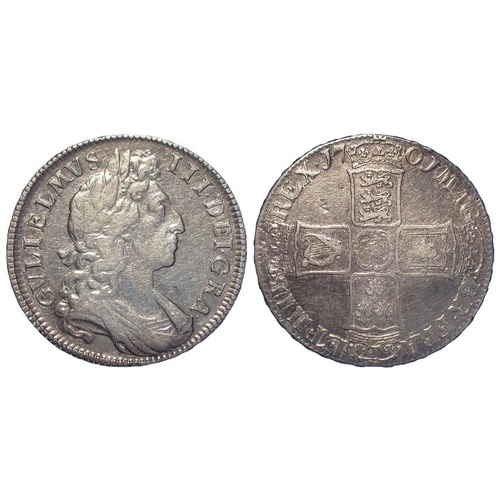 439 - Halfcrown 1701 D.Tertio, S.3494, GF, couple of marks.