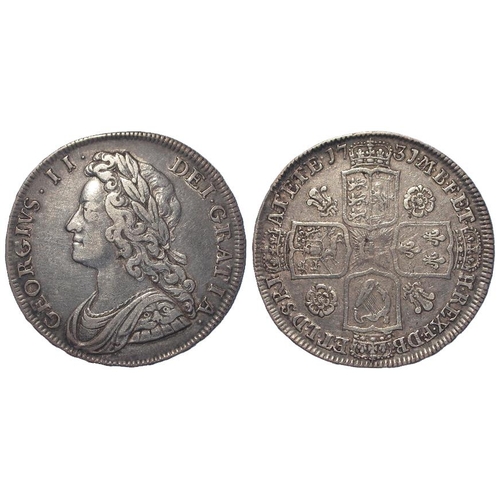 451 - Halfcrown 1731 Qvinto, roses & plumes, S.3692, aVF (David Fayers Collection)