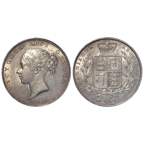 474 - Halfcrown 1840 EF, light hairlines.