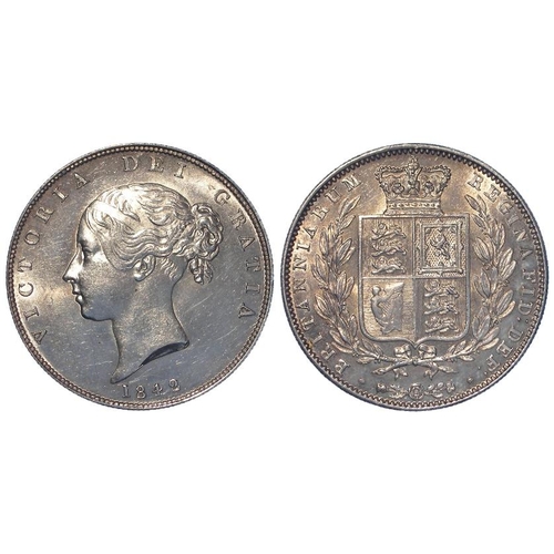 476 - Halfcrown 1842 GEF, a few light scratches.