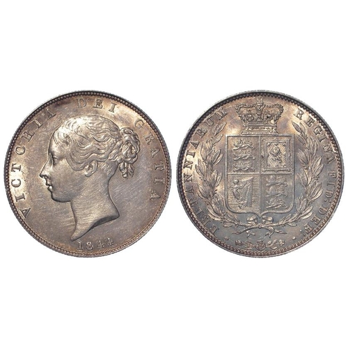 477 - Halfcrown 1844 EF, light scratches.