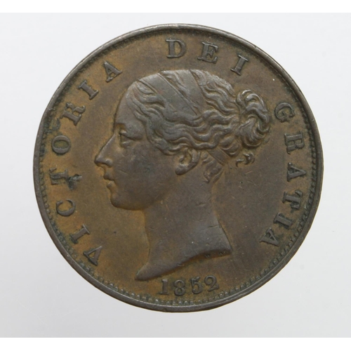 508 - Halfpenny 1852 dots, GVF, couple of small marks.