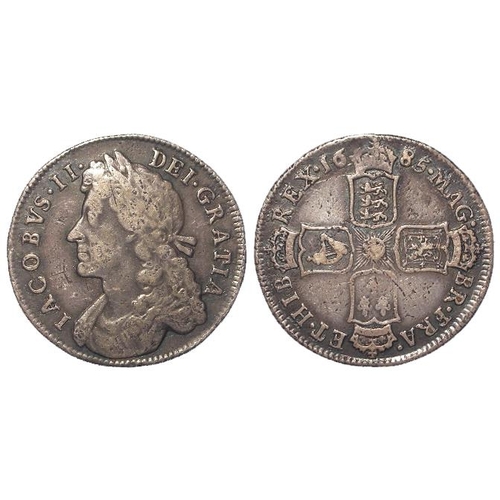 551 - Shilling 1685, S.3410, toned, ex-mount Fine, some surface marks. (David Fayers Collection)