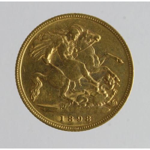 56 - Half Sovereign 1898, S.3878, aVF (David Fayers Collection)