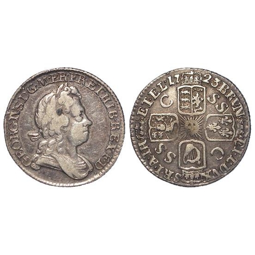 579 - Sixpence 1723ssc GF (David Fayers Collection)