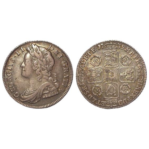 581 - Sixpence 1739 Roses. nVF (David Fayers Collection)