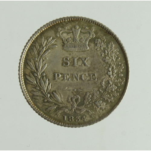 584 - Sixpence 1834 nEF/GVF with a nice tone