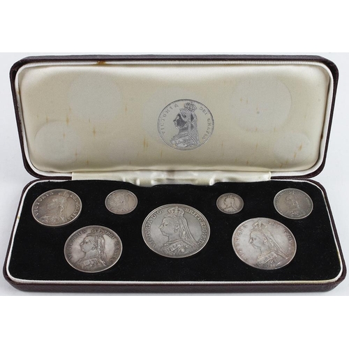 598 - Specimen set 1887 (Crown - Silver 3d) Mixed grades Fine - GVF (David Fayers Collection)