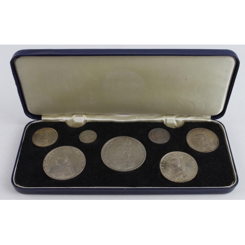 599 - Specimen set 1887 (Crown - Silver 3d) Mixed grades VF  - nEF (David Fayers Collection)